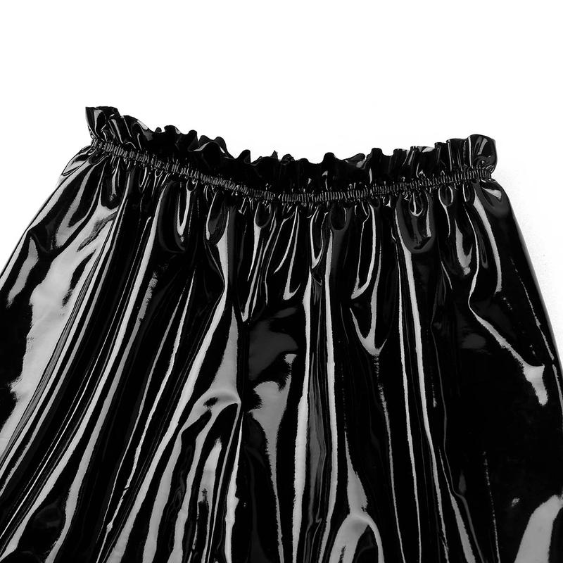 Women's Patent Leather Ruffled Boxer Shorts – Clubwear, Party, Cosplay Outfit 3