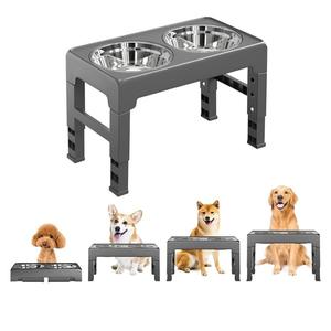 Adjustable Height Dog Food Bowl, 1 Set Elevated Dog Food Bowl, Pet Food Bowl for Small Medium Large Dogs, Dog & Cat Accessories, Feeding Supplies, Pet Products, Valentine's Day Gift, Dog Accessories