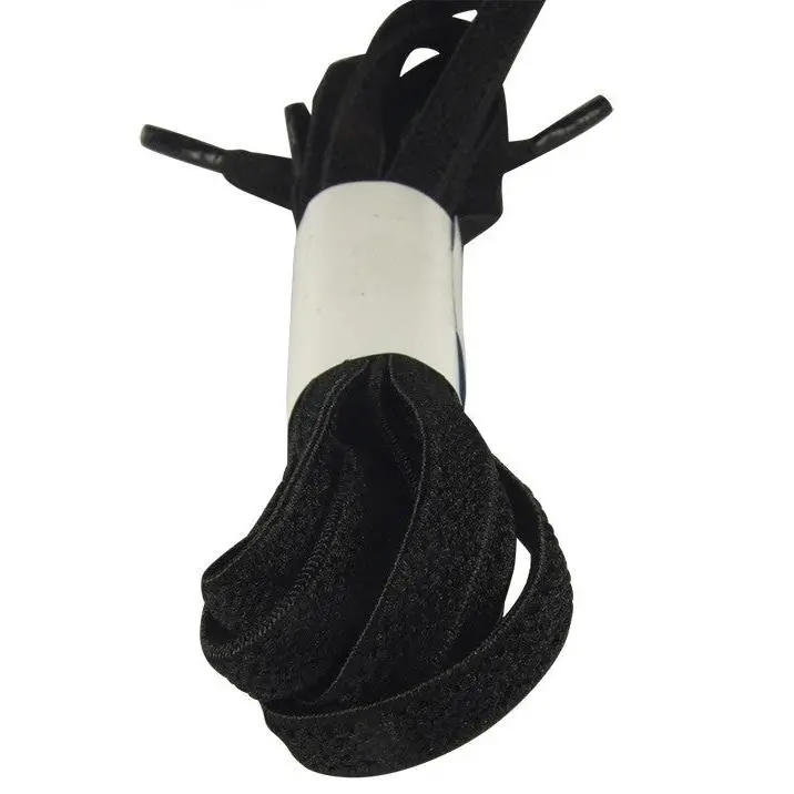 Elastic Black Shoelaces - 7mm wide