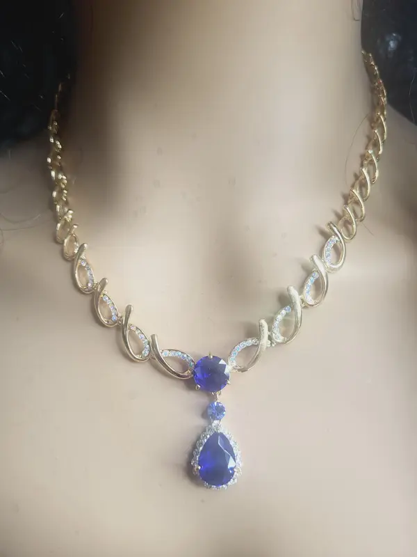 high polished stainless steel zircon water drop crystal 5