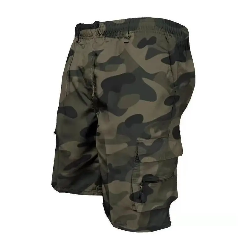 Men's Solid Color & Camouflage Cargo Drawstring Shorts – Loose Fit Casual Waist Trousers with Pockets, Simple Style, Comfy and Practical, Ideal for Spring Summer Outdoor Fitness, Hiking, Travel, and Casual Wear Mens Daily Wear. Confortable Plain Menswear 7
