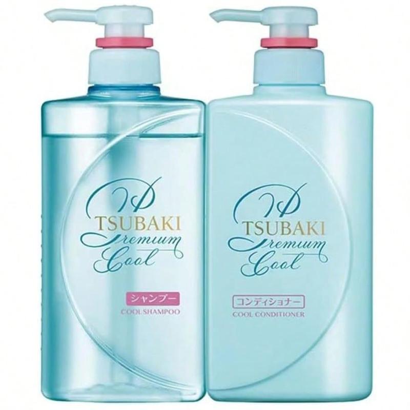 TSUBAKI Premium Cool & Repair Shampoo and Conditioner Set - Cooling Sensation and Damage Repair, 490 ml x 2 0