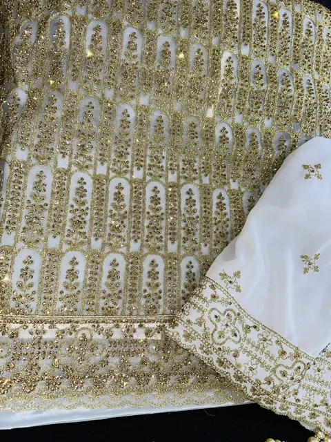 Unstitched White Partywear Suit - Elegant and Sophisticated - Skincare 6