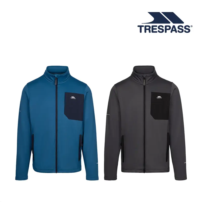 Trespass Mens Full Zip Grid Fleece Airtrap AT200 Contrast Pockets Arranfore 0