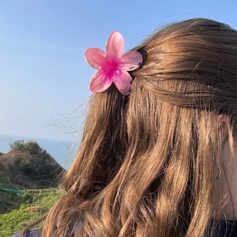 ELSABELLE Honolulu Flower Shaped Hair Claw Clips for Women & Girls - Mini, Midi & Trio Claw Clip