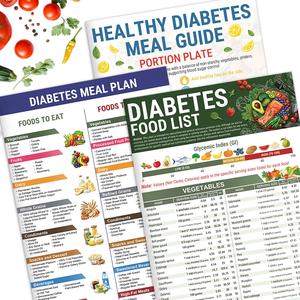Diabetes Food List, 3 Counts/set Diabetic Food Chart Brochure, Meal Planner for Diabetics Type 1 with Serving Size, Glycemic Index (GI), Carbs Calories #TOP PICKS