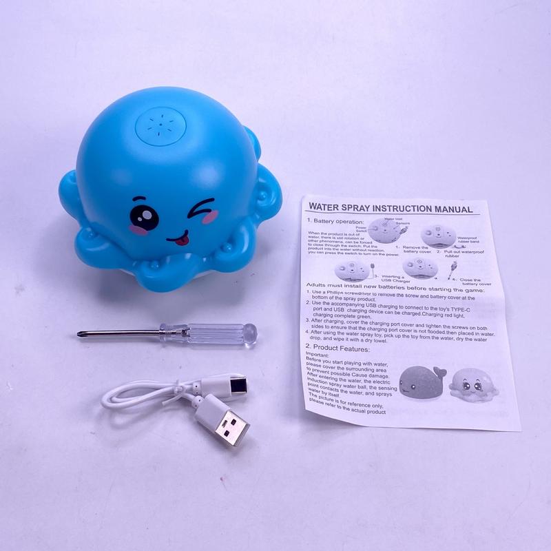 Douyin's same electric induction water spray ball, baby bath, bathroom light, music, water toy, spray whale 4