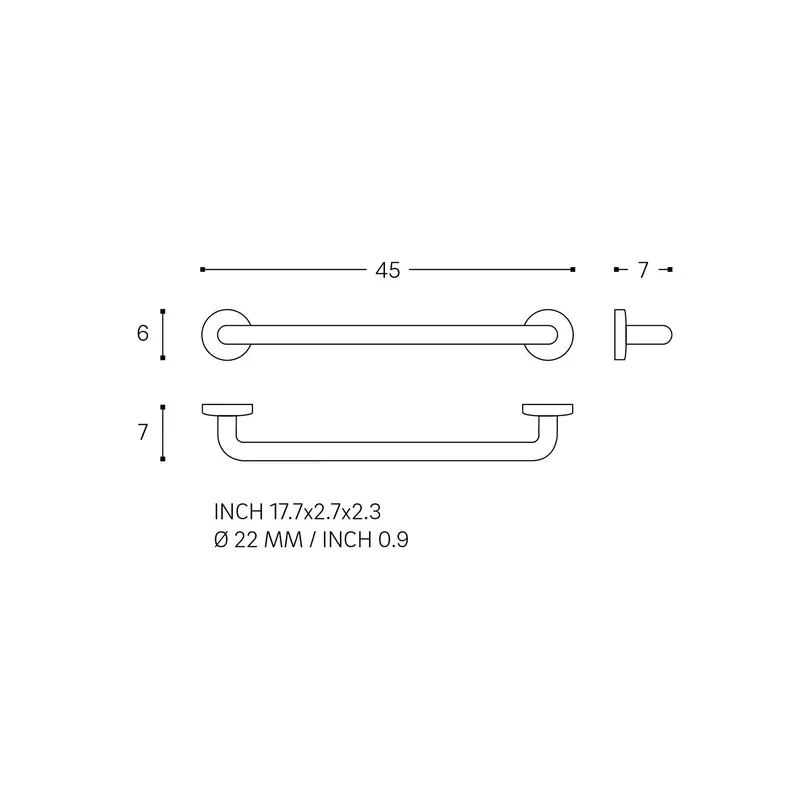 Cosmic Architect Sp Towel Bar, Chrome Silver, Minimalist, Wall Mount 2