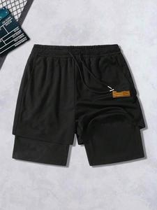 Men's Letter Print 2 in 1 Shorts, Loose Casual Breathable Comfortable Shorts, Men's Summer Bottoms for Daily Wear