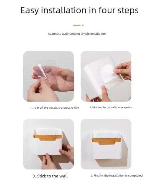 Product Introduction of Phone&TV Remote Control Storage Box Desk/Wall Mount Makeup Holder Home Organizer 15