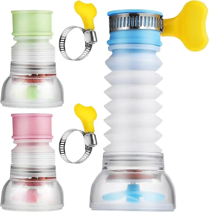 3Pcs Faucet Water Purifier, Tap Water Saving Device, 360Rotatable Sink Faucet Sprayer Swivel Water Saving Tap Aerator Kitchen Faucet Extender for Kitchen Bathroom (3 Colors)