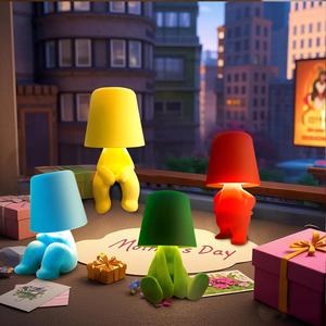 Creative Design Table Lamp, USB Rechargeable LED Night Light, 3-Way Dimmable Modern Night Light, Nightstand Lamp for Home Living Room Office, Ambient Night Lamp