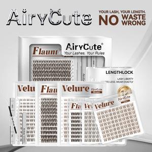 AiryCute Trending Brown Lash Collection | Dark & Light Brown Velure Flaunt | Flawless for Fair/Dark Hair | Reusable, Lightweight & Natural brown Flora Brown Venus Natural Daily, Volumn Style | Beginner-Friendly | DIY Lashes