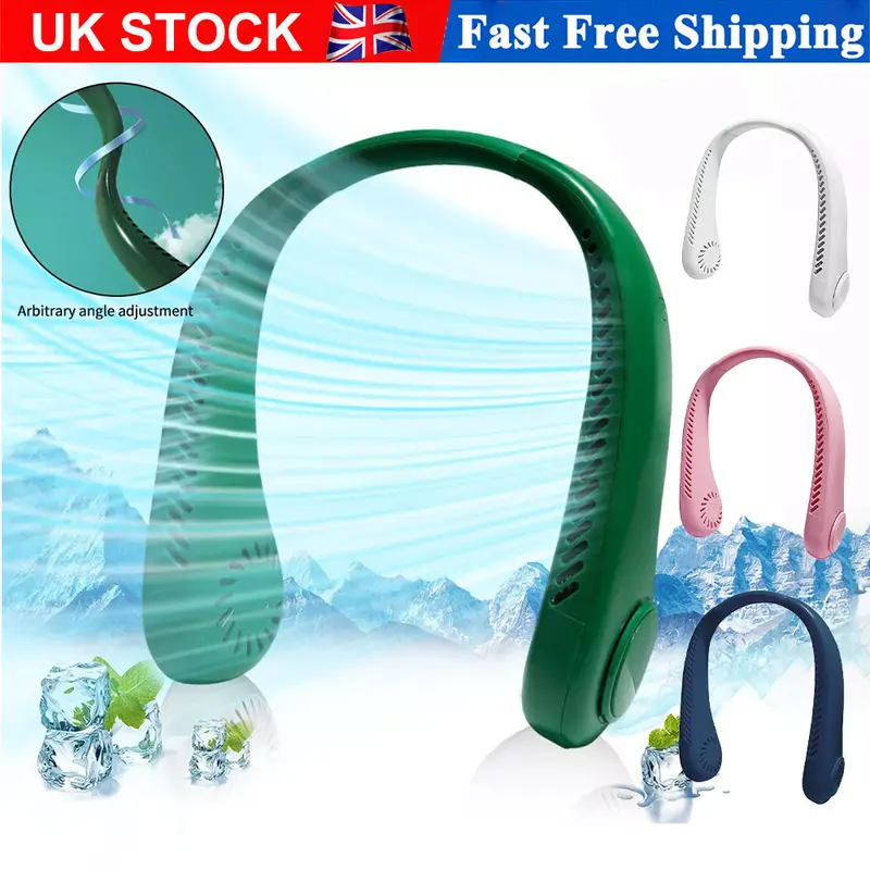Neck Fan USB Portable Neck Fan Rechargeable Portable Cooler Neckband Bladeless Free Shipping Free UK Delivery neck  fan  air  cooler neck  fan 7