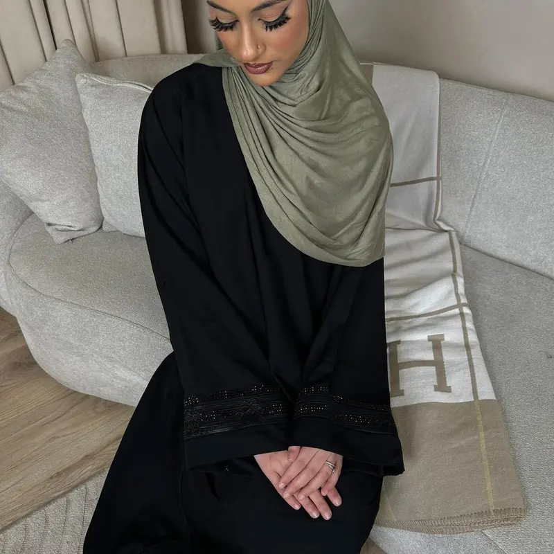 Wafa nida Black Closed Abaya 5