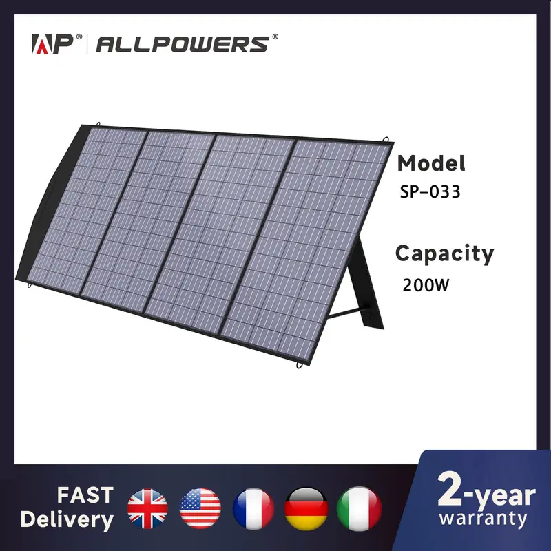 ALLPOWERS 18V Foldable Solar Panel,  60/100/140/200W Mobile Solar Charger for Power Supply, Laptop, Solar Generator, Fishing 0