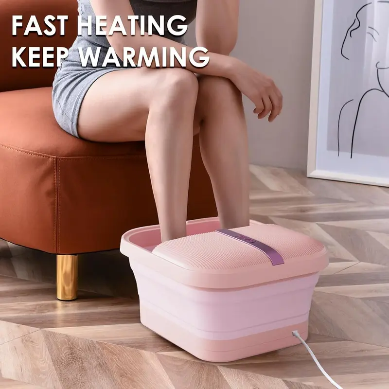 Beinilai Collapsible Foot Spa and Massager with Heat, Bubbles, Vibration & Pumice Stone | Buy Online at Amizek 7