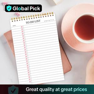 To Do List Notepad, Spiral Bound Daily Hourly Schedule Task Planning Pad, Tear-off Calendar Notepad for Office, Home and School