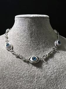 Street Style Eye & Thorn Design Chain Necklace, Punk Chain Necklace for Party, Daily Decor, Trendy All-match & Exquisite Goth Jewelry for Birthday Gift