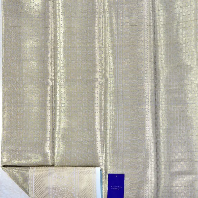 Brocade Cotton-Silk Saree Bottle Green Colour - [Code 420] 1