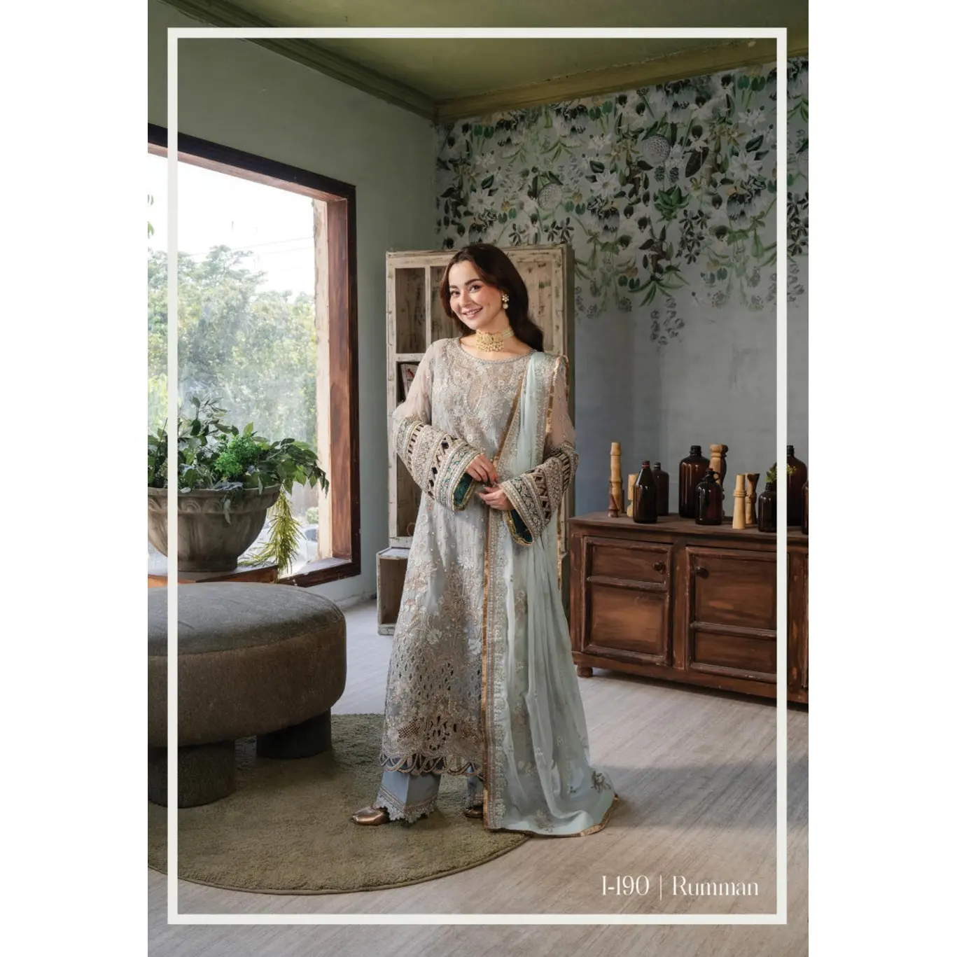 SIMRANS 'Imrozia Naina’| Premium Embroidered Chiffon Readymade Traditional Womenswear Formalwear| SM845.