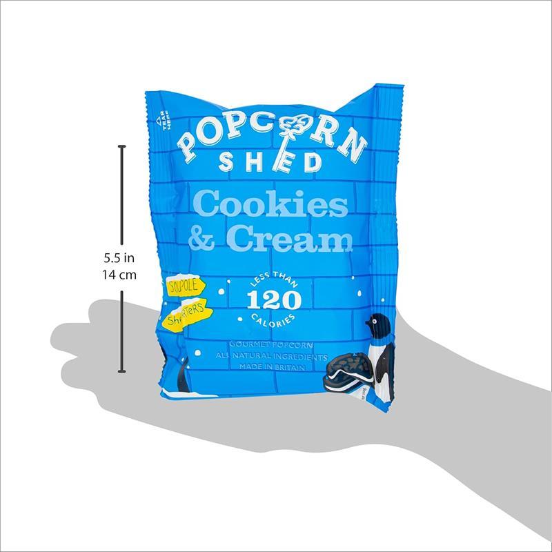 Cookies & Cream Popcorn Snack Pack, 1 x 24g Bag, Handcrafted, Natural & Vegetarian Snack Chocolate Crunchy 1