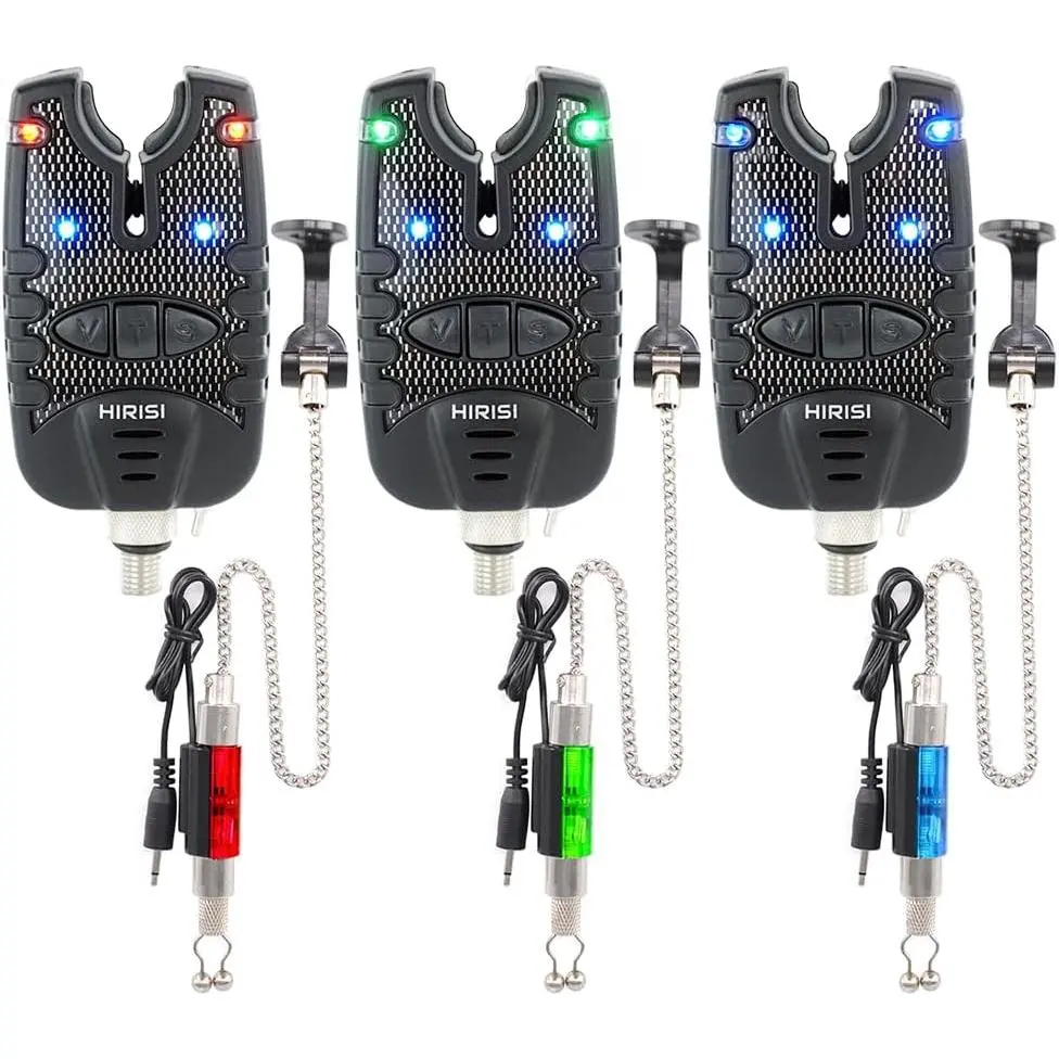 NEW- Fishing Bite Alarm and Swinger Set Water Resistant Blue LED