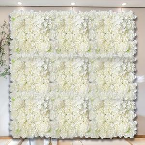 Artificial Flower Wall Panel, Faux Flower Wall Decor, Decorative Flower Wall Backdrop for Home Wedding Birthday Party Decoration