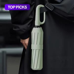 Automatic Umbrella, Creative Ring Buckle Windproof Reinforced Umbrella, Folding Umbrella For Women, Suitable For Outdoor Travel, Foldable Automatic Umbrella #TOP PICKS