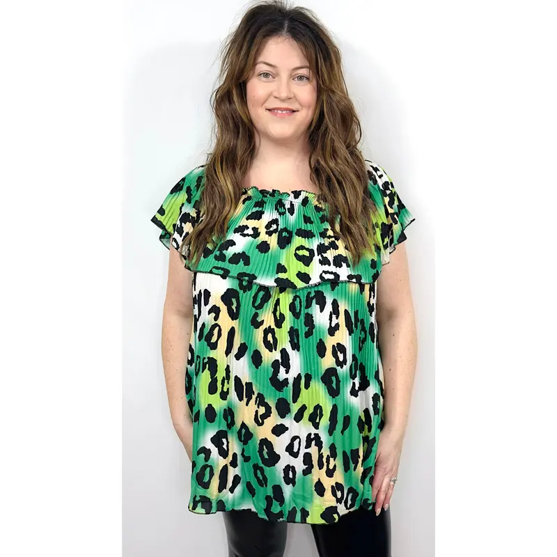 AMELRY Chiffon Leopard Top Size 14-26 4
