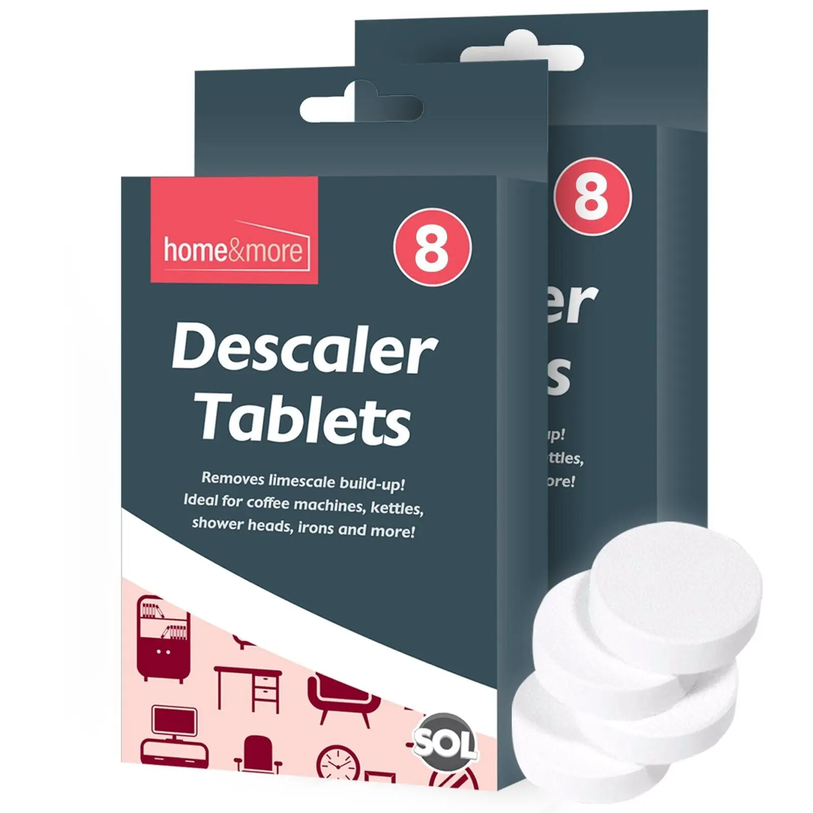16-96 All Purpose Descaler Tablets Limescale Cleaning Coffee Machine Kettle Iron Household Multicolor