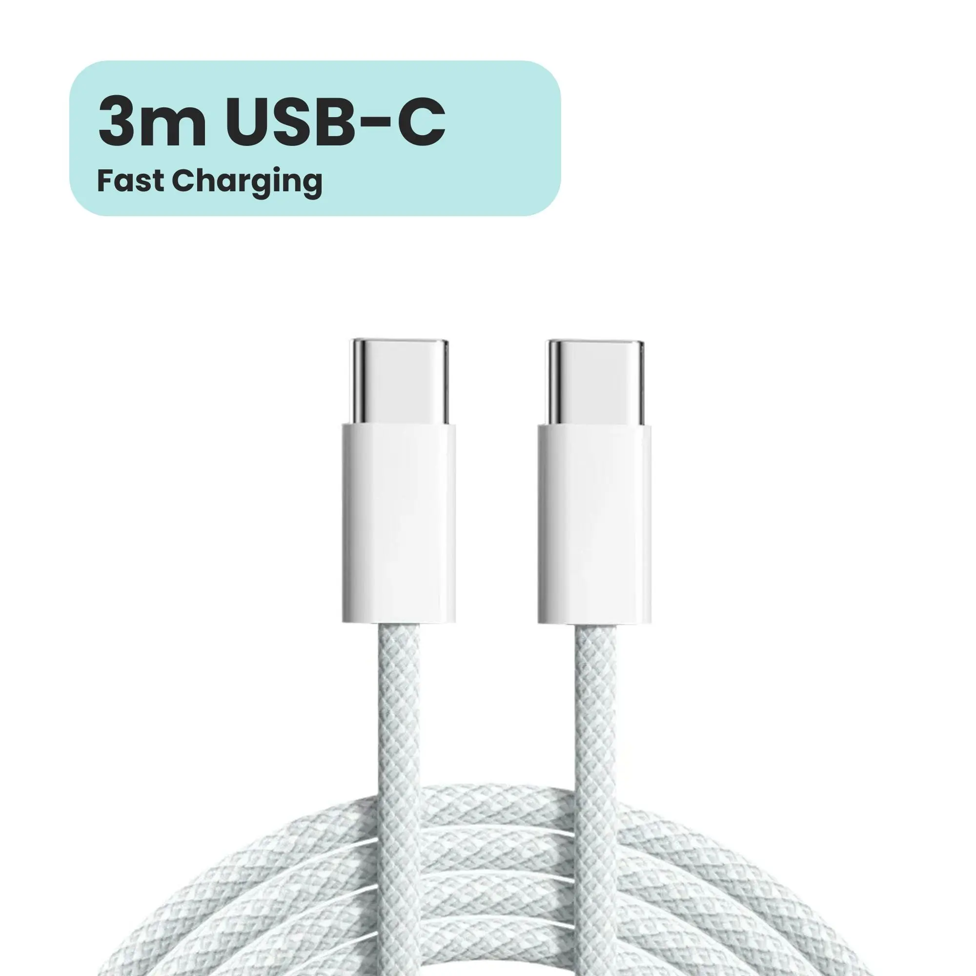 3m Desk to Floor Fast Charger Nylon C-Type Cable