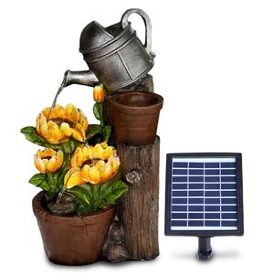 GEEZY Solar Sunflower Fountain Outdoor Water Feature