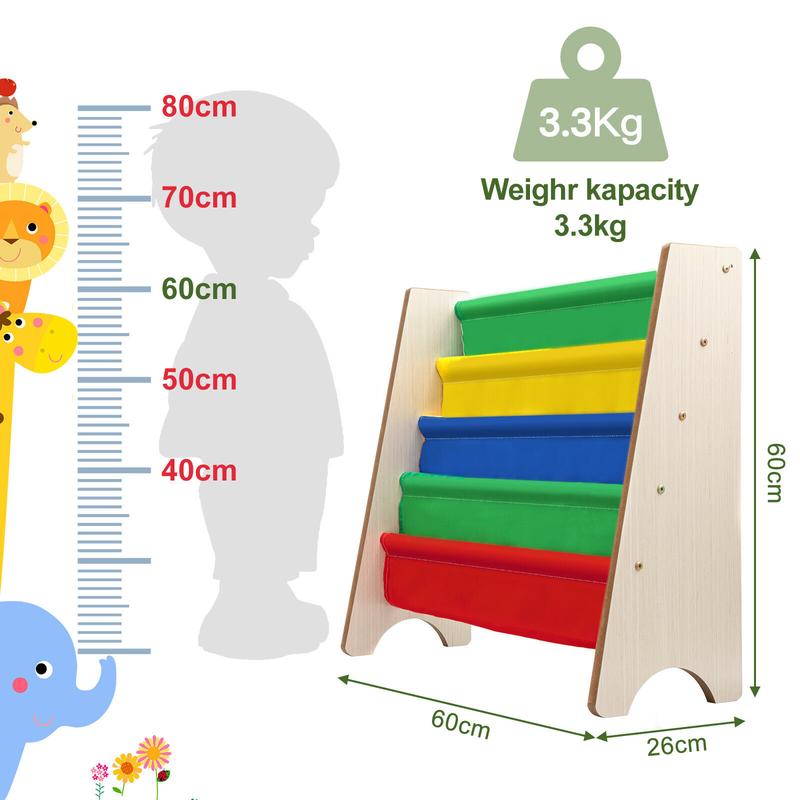 Children Rainbow Bookcase Bookshelf Storage Book Shelf Children Rack Toddler - Durable and Safe 1