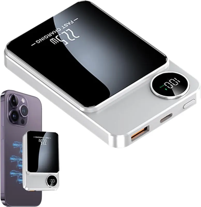 Outdoor travel magnetic wireless fast charging power bank large capacity portable compact mobile power bank 0