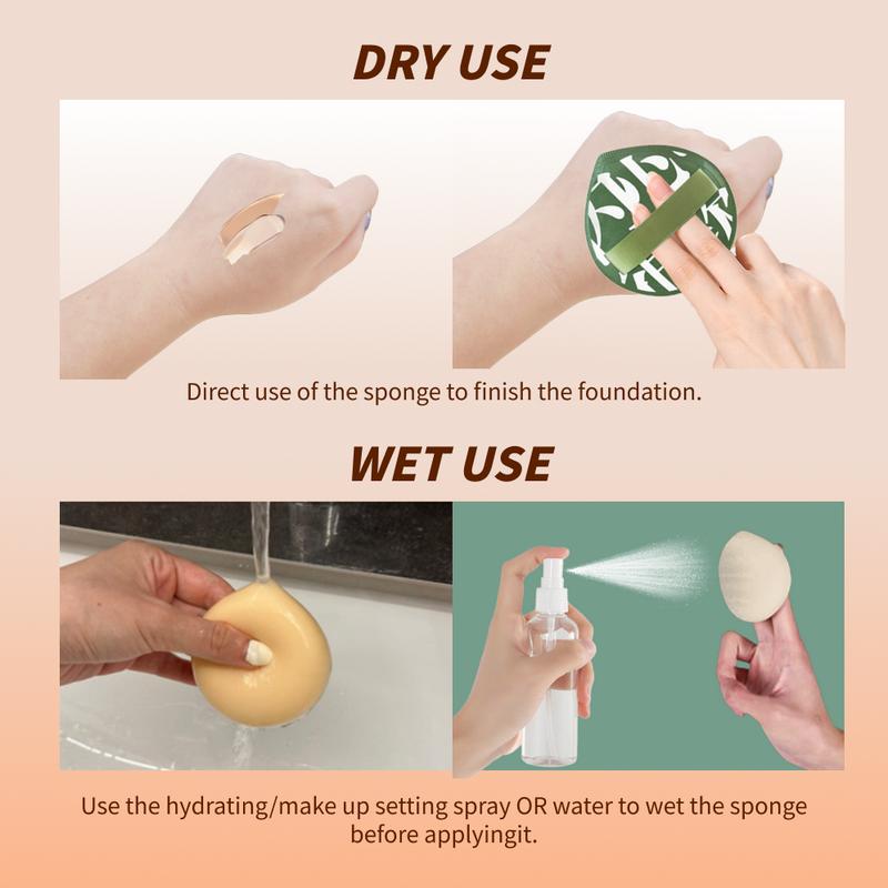 2Pcs Makeup Sponge Puff For Foundation Concealer And Powder, Blender Sponge For Natural And Easy Makeup Soft Long-lasting 2