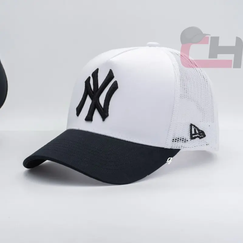 Classic New Era Trucker Cap with Embroidery Adjustable Fit and Breathable Mesh Back Comfortable Street Style Hat for Men and Women 1