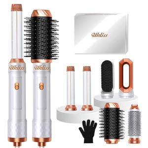 6 in 1 Hair Dryer Brush with Air Curler, 1 Count Hair Dryer Brush Set with Hair Curler & Hair Straightener, Hair Styling Tool for Women & Girls, Straightening Brush, Curly Hair Hair Styling Kit, Portable Curler, Curling Iron Set