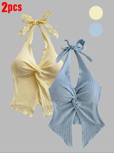 Women's Solid Color  Tank Top, Casual Fashion Sleeveless Top for Summer, Women's Clothing for Daily Wear