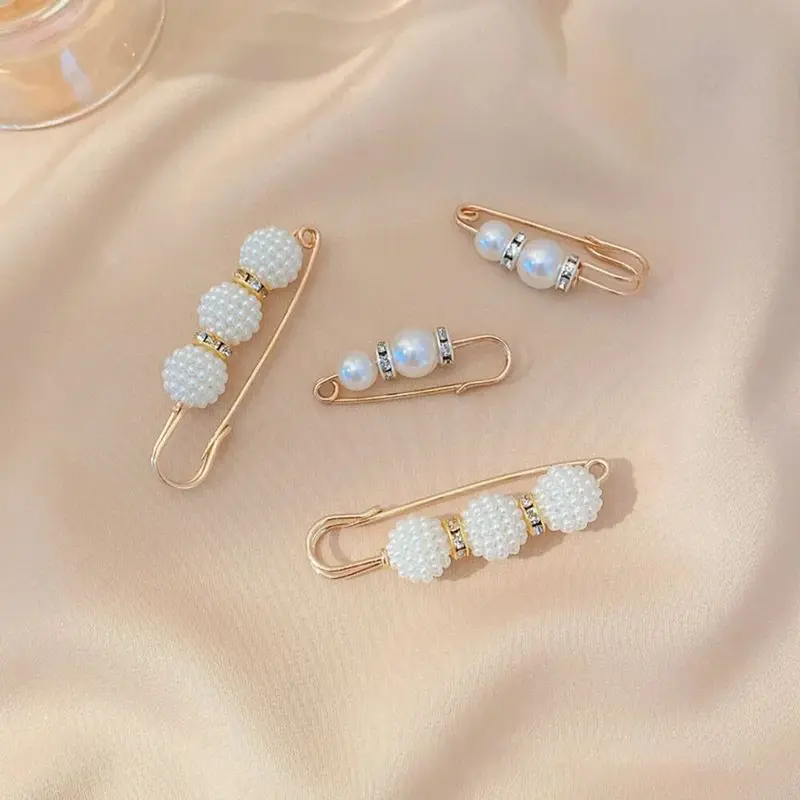 4PCS Waist Adjustment Uniform Clothing Extended Buckle And Waist Adjustment Buckle Pearl Broocated Fashion Decorative Accessorie 3