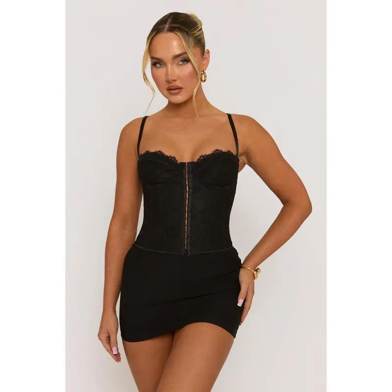 Aleks Womenswear Rebellious Fashion Lace Back Boned Corset Top 1