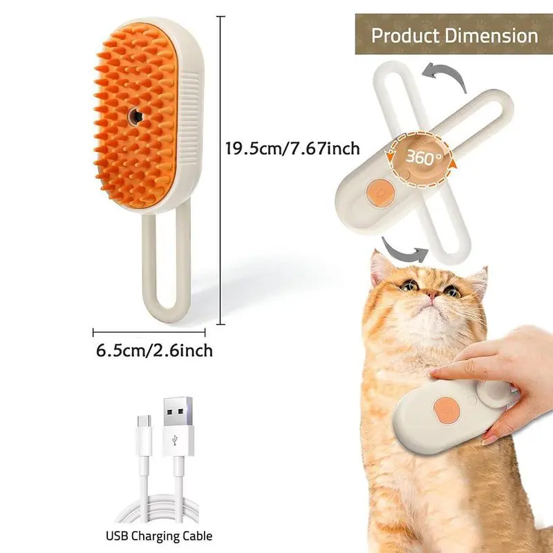 Cat Spray Comb, 3-in-1 Cat Spray Cleaner, Silicone Massage Combing Brush, Pet Hair Clean Brush Comb, Suitable for Cats and Dogs, Pet Products 1