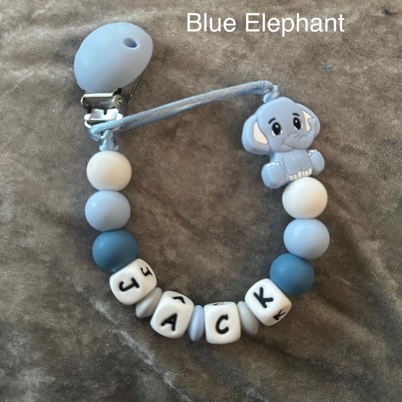 Elephant Charm Silicone Dummy Clip for Babies 1