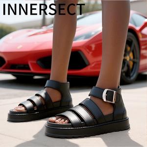 Women's Fashion Plain Buckle Decorative Platform Sandals,Summer Casual Multifunctional Platform Sandals,Daily Wear Lightweight Breathable Comfortable Shoes,Heightened Sandals,Elegant Simple Sandals,Fashion Versatile Women's Slippers