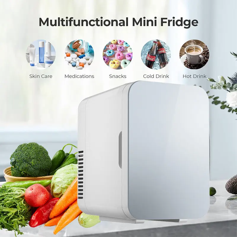 8L Portable Mini Fridge Table Top Electric Small Cooler White Ice Box Bedroom fridge minifridges 3