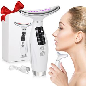 Rechargeable Electric Facial Massager, 1 Box Handheld Vibration Neck Massage Tool, Professional Facial & Neck Beauty Instrument for Women & Girls