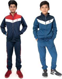 NOROZE Boy's Activewear Tracksuit Set Kid's V-Panel Running Gym Jogging Sports Full-Zip Jacket with Trouser Sets UK Sizes 5-13 Years