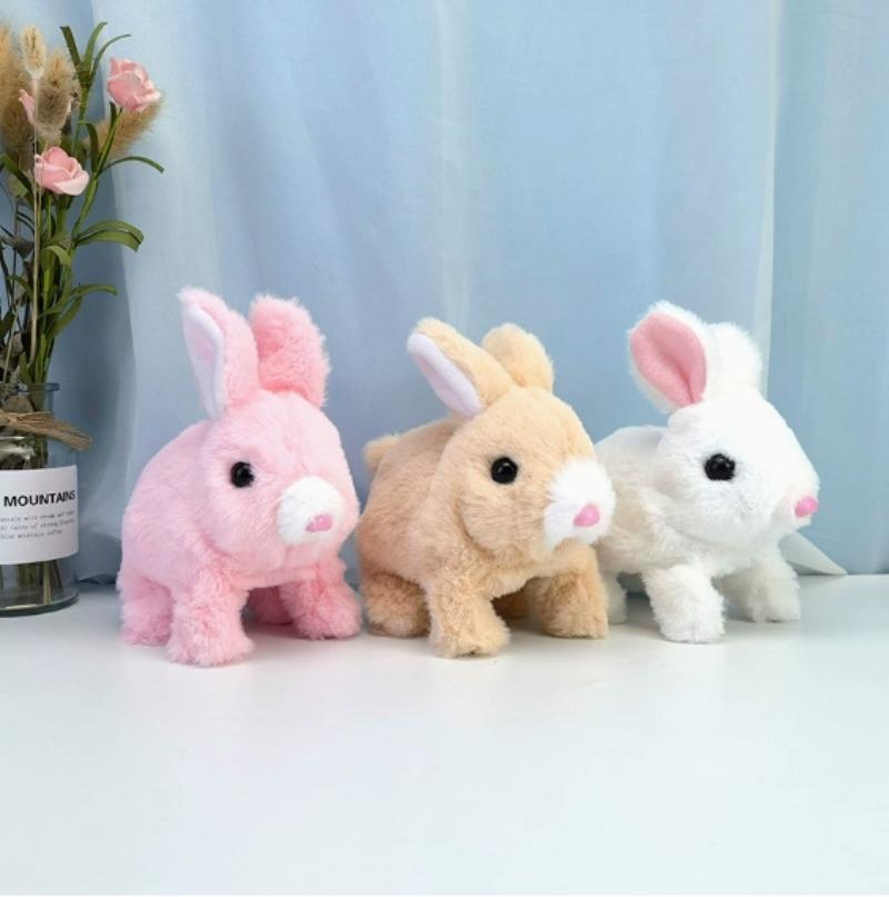 Product Introduction of Plush Bunny Toy ,Interactive Realistic Bunny with Sounds,Can Walk,Wiggle Ears,Twitch Mouth and Nose,Hopping Rabbit Toys Easter Christmas Birthday Gift 0