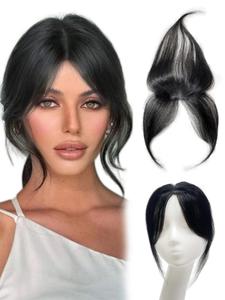 Clip in Human Hair Extensions Hairpieces, Full Lace Handmade Hair Toppers for Women, Elegant for Daily Use