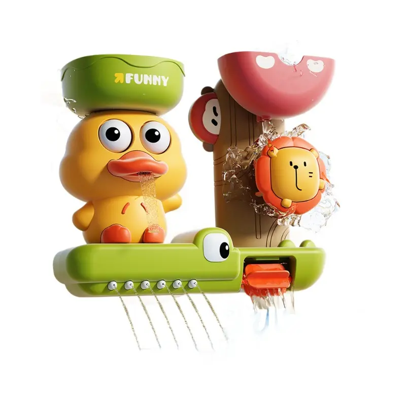Wall Hanging Suction Cup Rotating Water Spray Cartoon Duck Children's Bathroom Bath Toy Fun Summer Baby Interactive Play Toys 5
